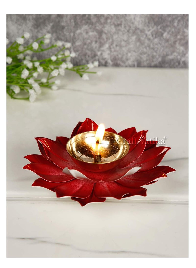CraftVatika Lotus Diyas | Kamal Patti Brass Diya Oil Lamp  - Image 4