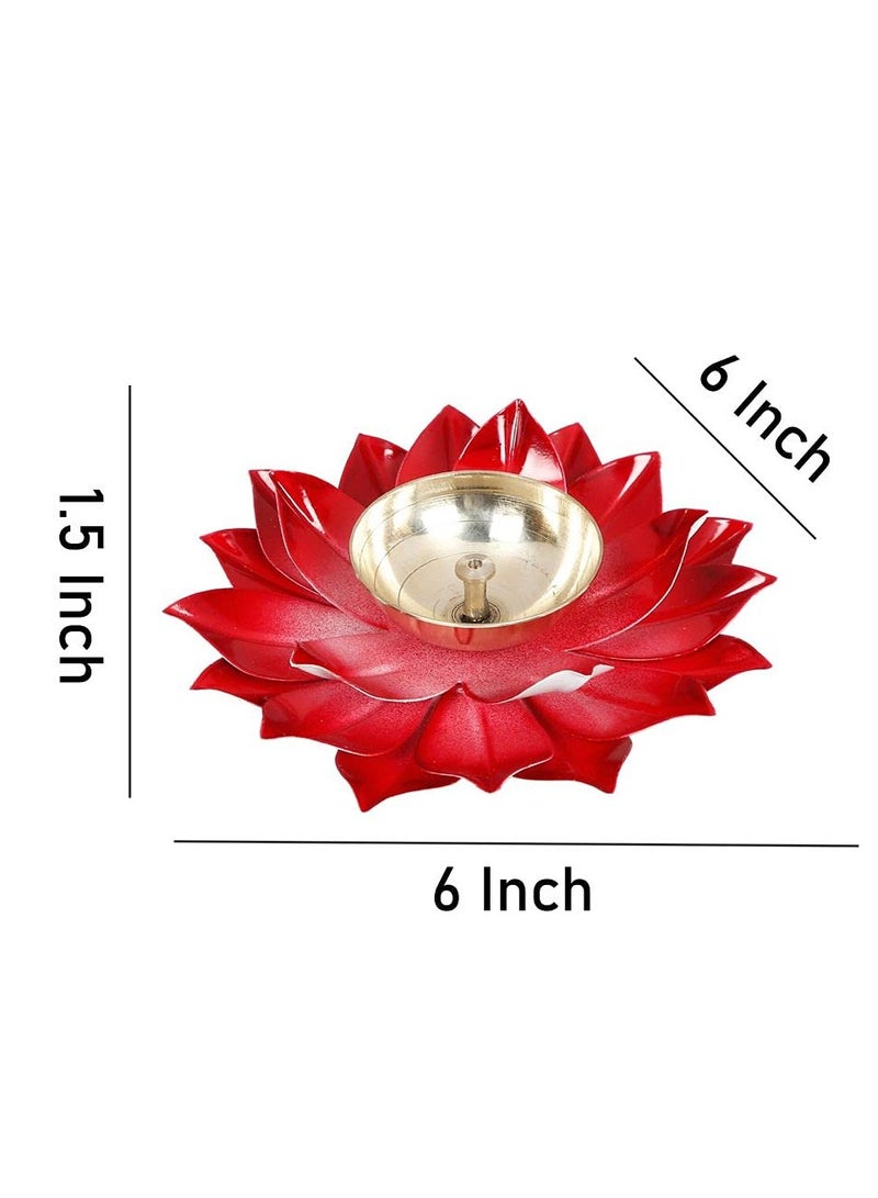 CraftVatika Lotus Diyas | Kamal Patti Brass Diya Oil Lamp  - Image 5