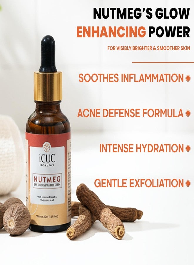 iCUC Nutmeg Skin Rejuvenating Face Serum 30ml - with Licorice Extract & Hyaluronic Acid - Improves Skin Hydration- Supports In Reducing Acne and Scars - Promotes Youthful Skin- For Women & Men - Pack of 1 - Image 2