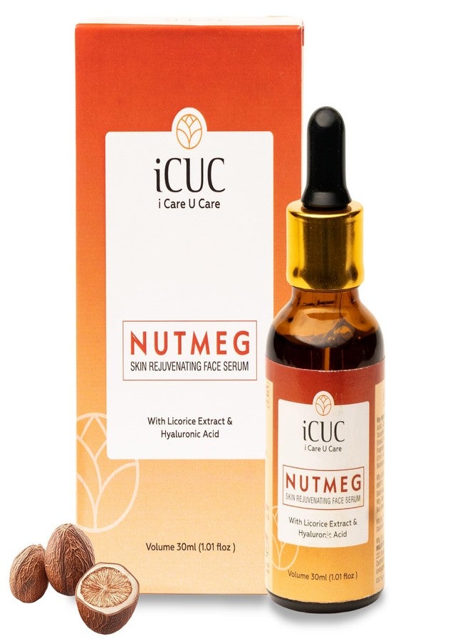 iCUC Nutmeg Skin Rejuvenating Face Serum 30ml - with Licorice Extract & Hyaluronic Acid - Improves Skin Hydration- Supports In Reducing Acne and Scars - Promotes Youthful Skin- For Women & Men - Pack of 1 - Image 1
