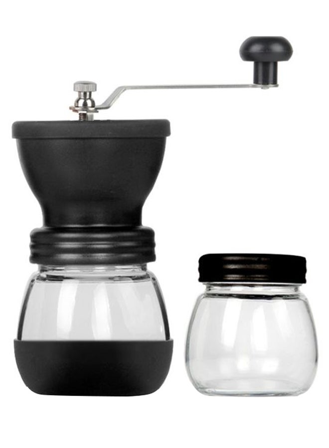 Manual Coffee Bean Grinder With Glass Jars Black/Clear - Image 1