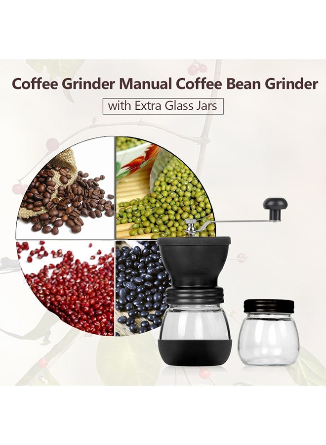 Manual Coffee Bean Grinder With Glass Jars Black/Clear - Image 3