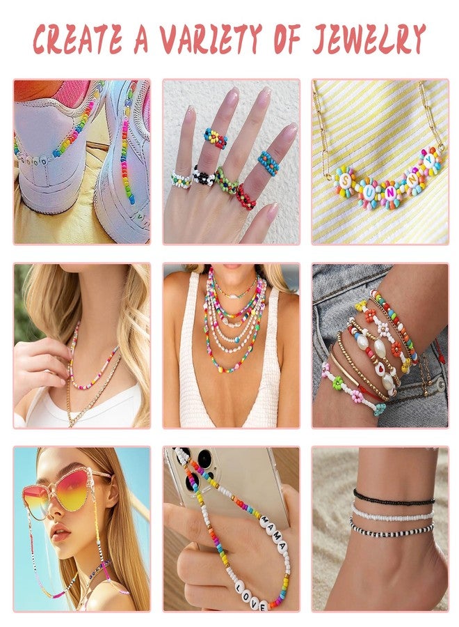 QUEFE 120 Colors Friendship Bracelet Kit 4mm Glass Seed Beads 15600pcs Beads for Bracelet Making Kit Accessories Charms and Pendants Kit for or DIY Jewelry Making Girls Craft - Image 5