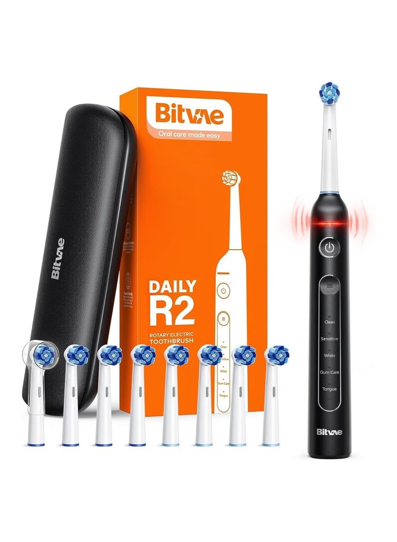 Bitvae R2 Rotating Electric Toothbrush for Adults with 8 Brush Heads and Travel Case 5 Modes Fast Charging 30 Day Battery - Image 1