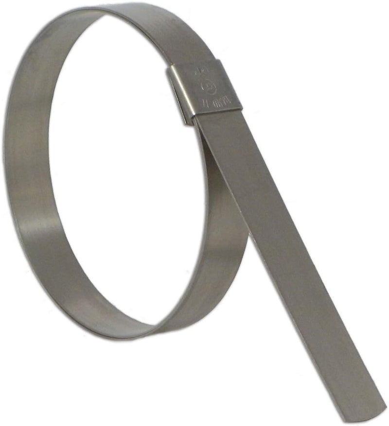 BAND-IT CP20S9 5/8" Wide x 0.025" Thick 5" Diameter, 201 Stainless Steel Center Punch Clamp (25 Per Box) - Image 1