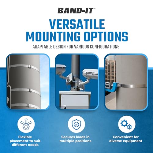 BAND-IT CP20S9 5/8" Wide x 0.025" Thick 5" Diameter, 201 Stainless Steel Center Punch Clamp (25 Per Box) - Image 5