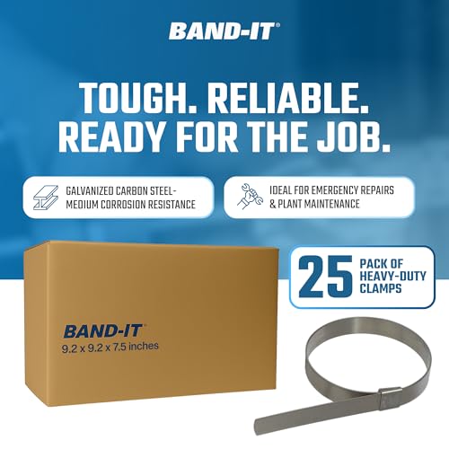 BAND-IT CP20S9 5/8" Wide x 0.025" Thick 5" Diameter, 201 Stainless Steel Center Punch Clamp (25 Per Box) - Image 4