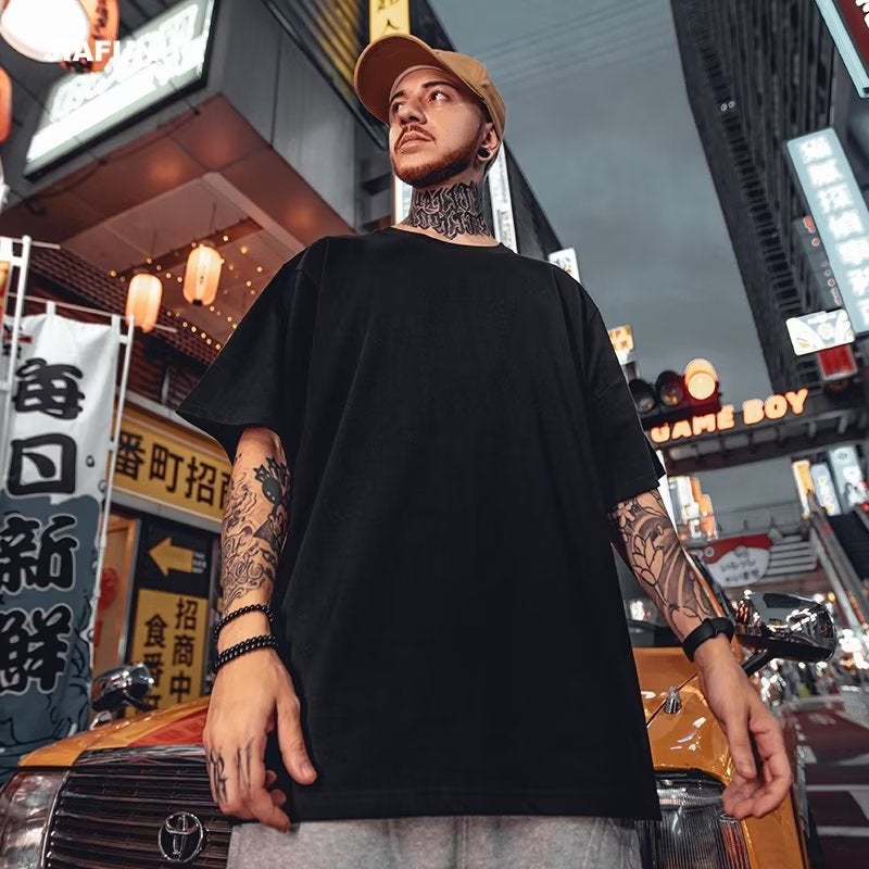 Plus Size Short-Sleeved T-Shirt Men'S Summer Ins Trendy Brand Couple'S All-Match Loose Simple Solid Color Half-Sleeved T-Shirt Base Shirt - Image 1