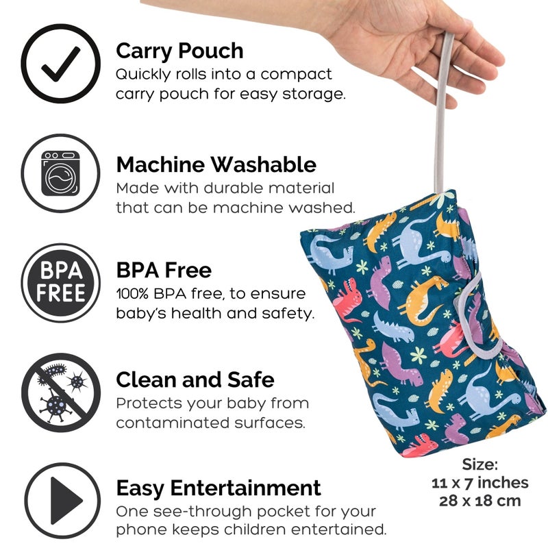 suessie غطاء عربة التسوق وغطاء كرسي عالي من سويسي، ديناصورات - Image 5