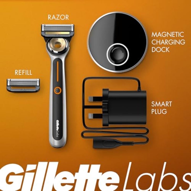 Gillette Heated Razor for Men, Starter Shave Kit by GilletteLabs, 1 Handle, 2 Razor Blade Refills, 1 Charging Dock - Image 3