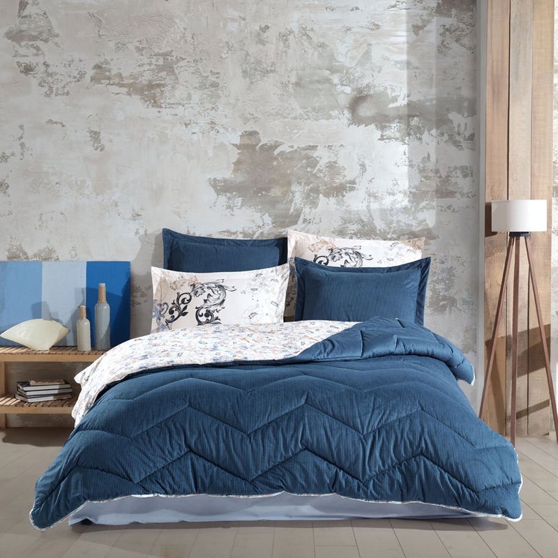 Hobby Comfort Quilt Set – Double Size – Fiesta Blue - Image 1