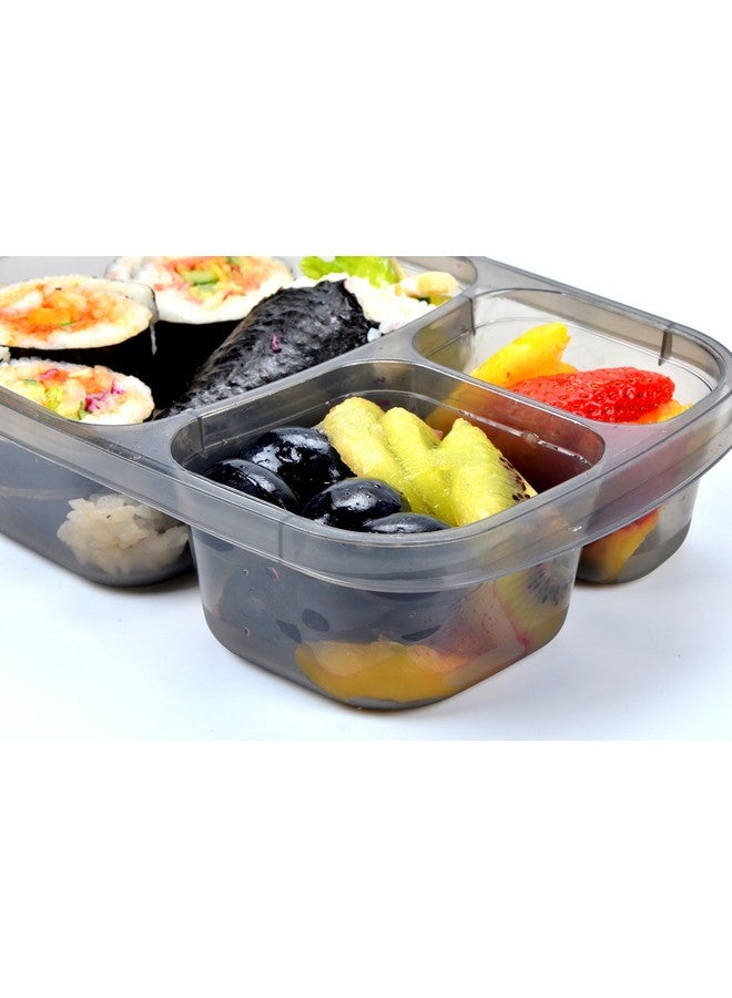 Youngever 7 Pack Bento Lunch Box, Meal Prep Containers, Reusable 3 Compartment Plastic Divided Food Storage Container Boxes - Image 2