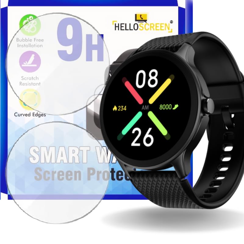 HELLOSCREEN 2 Pack| Smartwatch Screen Protector Guard For Noise Fuse (1.38" inch) - 9H Hardness, Unbreakable TPU Film (NOT A TEMPERED GLASS) - Image 1