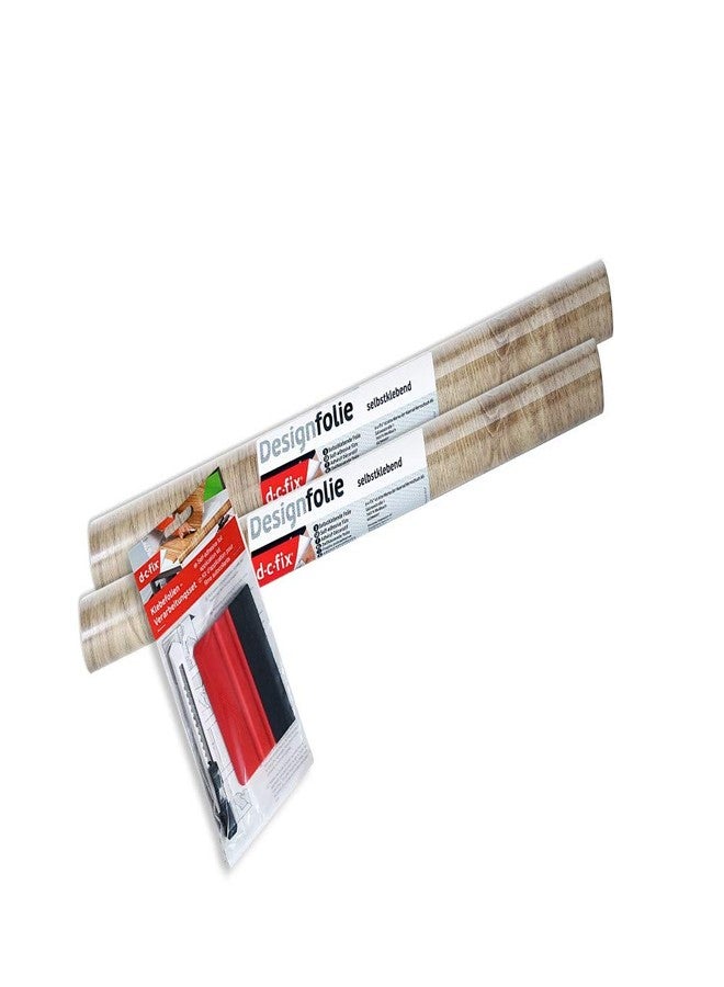 d-c-fix 346-0668-2PKA Decorative Self-Adhsive Film, Ribbeck Oak, 17" x 78" Roll, 2-Pack with Applicator - Image 2