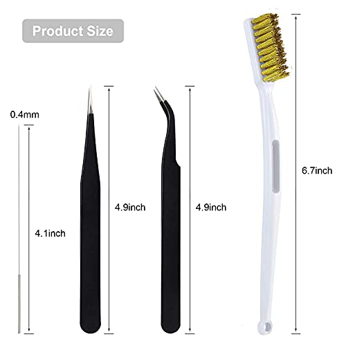 3DINNOVATIONS 13Pcs 3D Printer Nozzle Cleaning Kit, 10 Pcs 0.4mm Nozzle Cleaning Needles, 2 Pieces Tweezers and 1 Cleaning Copper Wire Brush - Image 2
