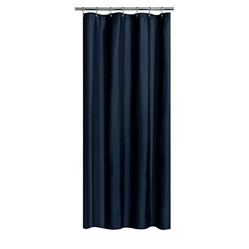 Fabric Shower Curtain or Liner 36 x 72 Inches Bath Stall Size with 2 Bottom Magnets Hotel Quality Washable Water Repellent Navy