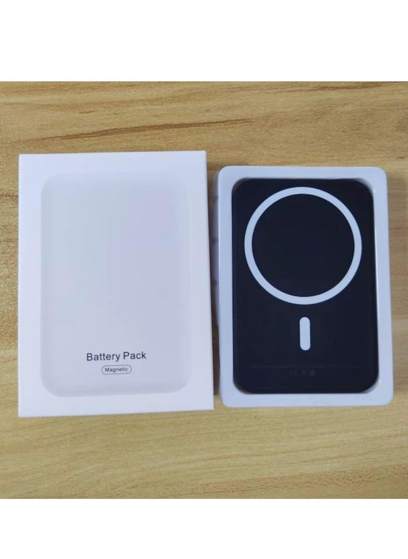 Generic - MagSafe Power Bank 5000 mAh – Wireless Portable Charger for iPhone 15/14/13/12 (White) - Image 1