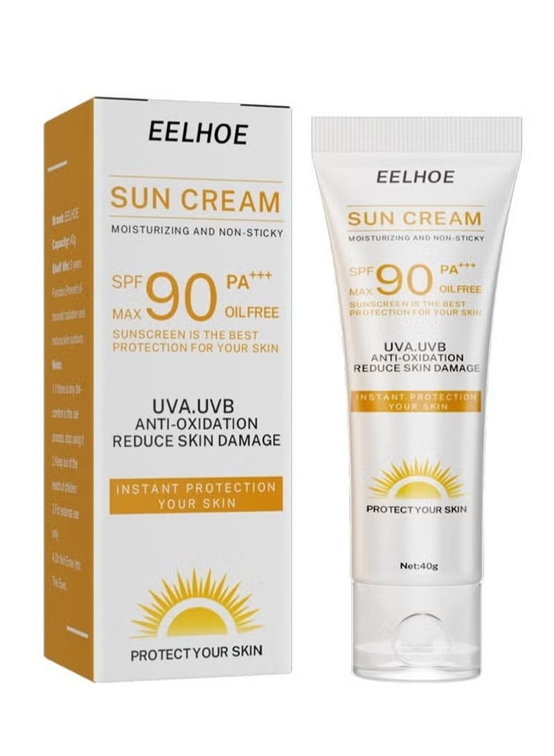 EELHOE Facial Sun Cream Moisturizing And Non-Sticky Sunscreen Facial Moisturizer Anti Aging Oil Free - Image 1