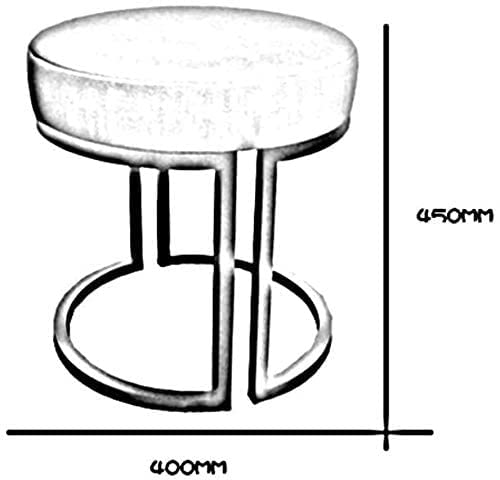 Generic Indian Decor 45963 Classic Stool, Bedroom Vanity Stool Dressing Table Stool with Golden Iron Base Makeup Stool Upholstered Small Round Stool Seat, 40 X 45Cm, Blue - Image 2
