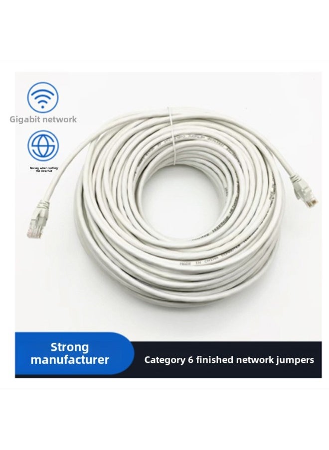 Generic Super Six Kinds Of Finished Computer Network Cable Twisted Pair With Crystal Head Copper Clad Aluminum Gigabit Six Kinds Of Finished Network Cable-Color:30 Meters  - Image 2