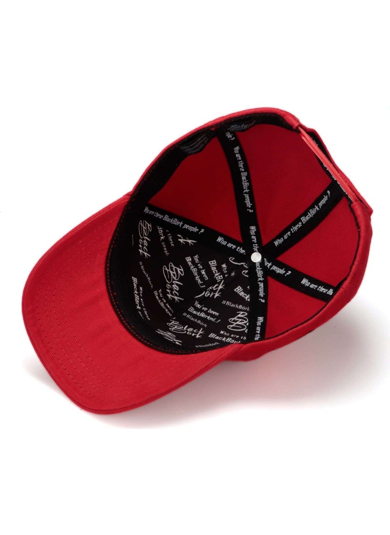Black Börk V1 Kids Baseball Squirrel - Unisex Red Children's Hat (Cap) with 3 Code Logo  - Image 3