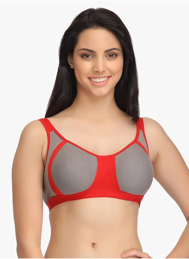 Clovia Clovia Non-Padded Non-Wired Full Coverage Colourblock Bra - Cotton