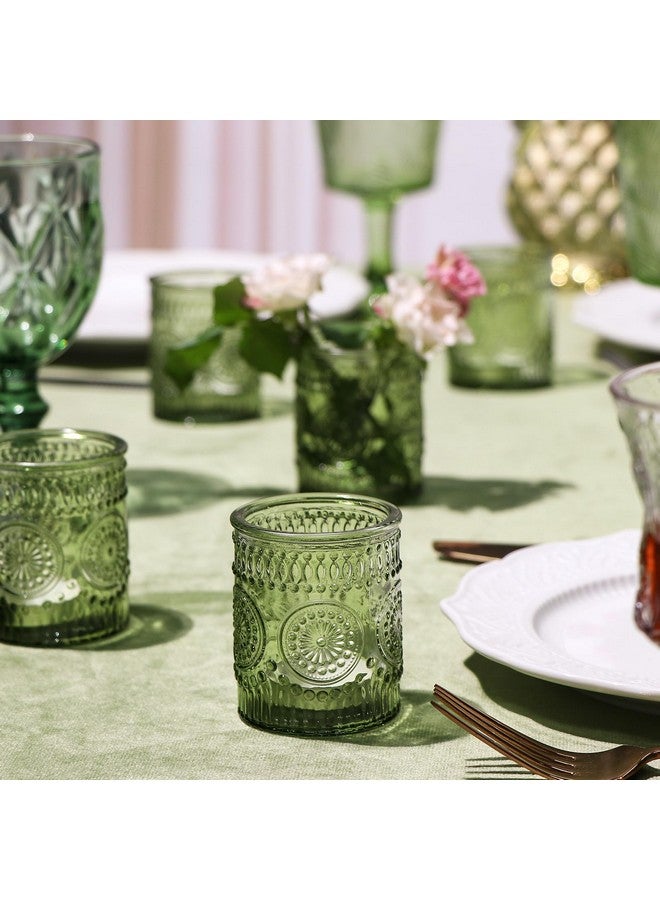 Devi DEVI 24pcs Green Votive Candle Holders for Wedding, Glass Tea Lights Holder, Baby Shower St. Patrick's Day Table Decor, Vintage Depression Glass Centerpiece  - Image 5