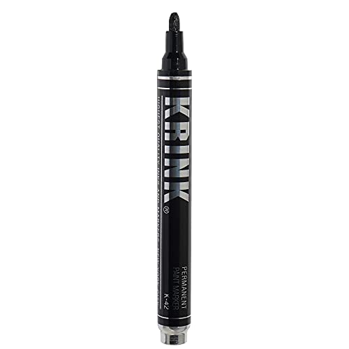 Krink K-42 Black Paint Marker - Vibrant and Opaque Fine Art Paint Pen for Any Surface - Permanent Marker with Alcohol-Based Paint for Metal Glass Paper Painted Surfaces and More - Image 1
