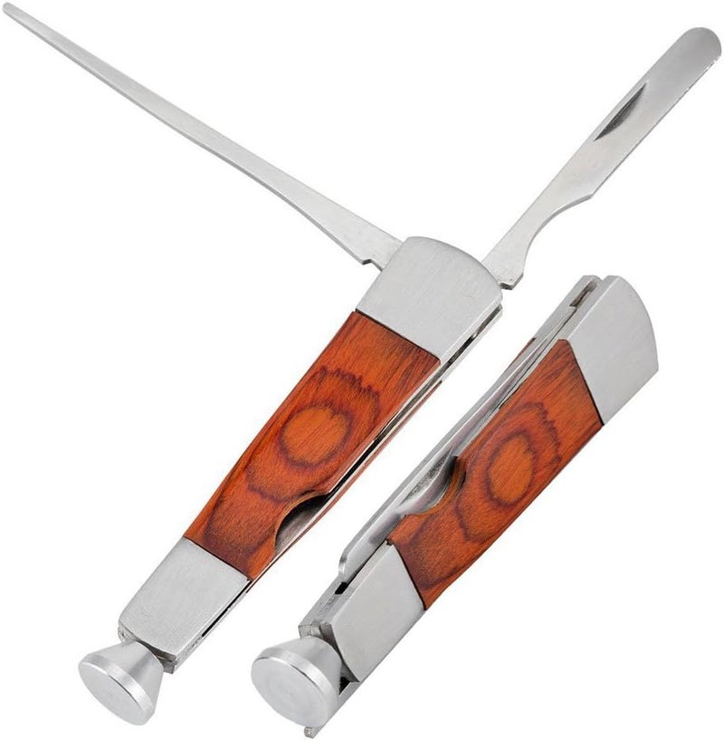 BeeSpring 1PCS 3 in 1 Stainless Steel and Rosewood Pipe Scraper Nozzle Cleaner Tamper Tool Set - Image 1