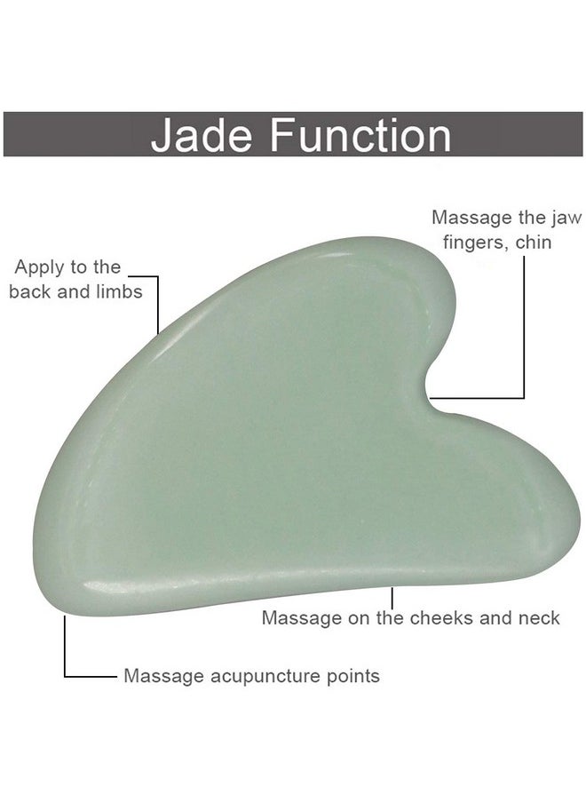 ORILEY ORILEY Gua Sha Scraping Manual Massage Tool for Facial Glow, Blood Circulation, Natural Jade Stone Removes Toxins, Prevents Wrinkles, Boost Radiance of Complexion, Light Green  - Image 3