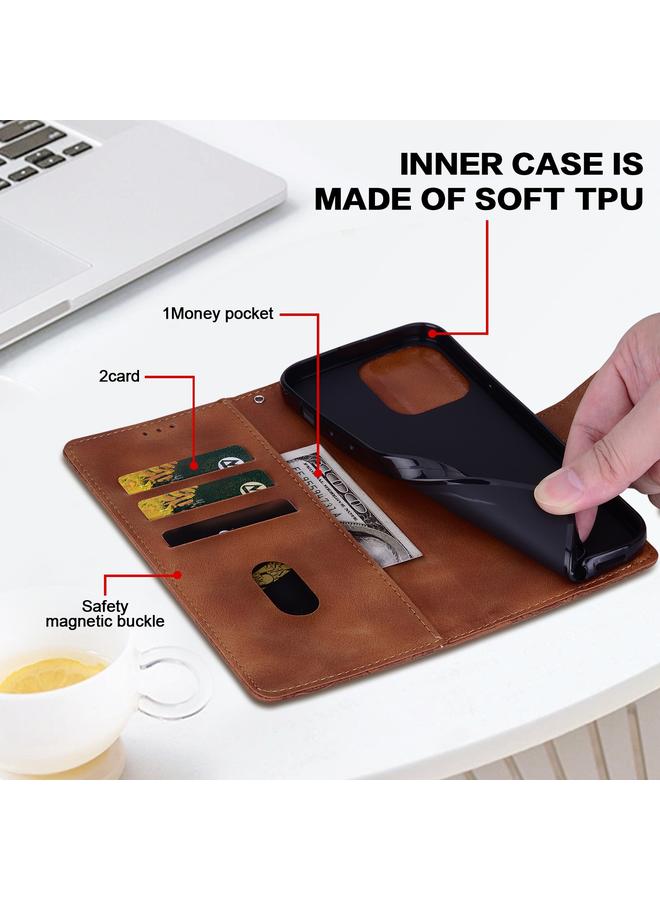 The Bros Phone Case For iPhone 12 Pro Lace Floral Embossed Magnetic Buckle PU Phone Phone Case With Wrist Strap - Image 4