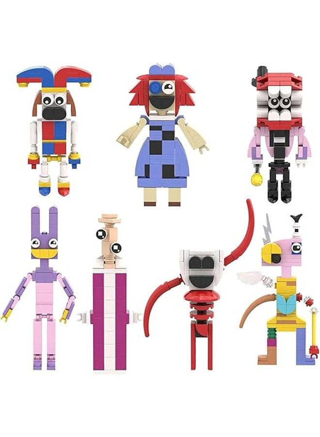 general Digital Circus Building Blocks Set, 7-in-1 Kids Toy Building Blocks Action Figure, Pomni/Jax/Ragatha/Kinger/Gangle/Zooble/Caine, suitable as a gift for 6+ year olds - Image 1