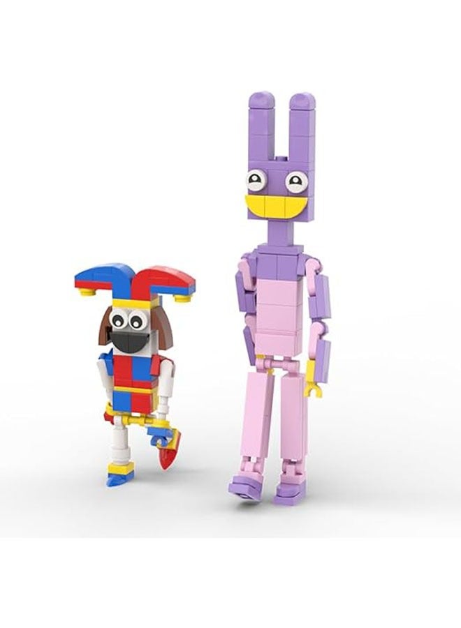 general Digital Circus Building Blocks Set, 7-in-1 Kids Toy Building Blocks Action Figure, Pomni/Jax/Ragatha/Kinger/Gangle/Zooble/Caine, suitable as a gift for 6+ year olds - Image 2