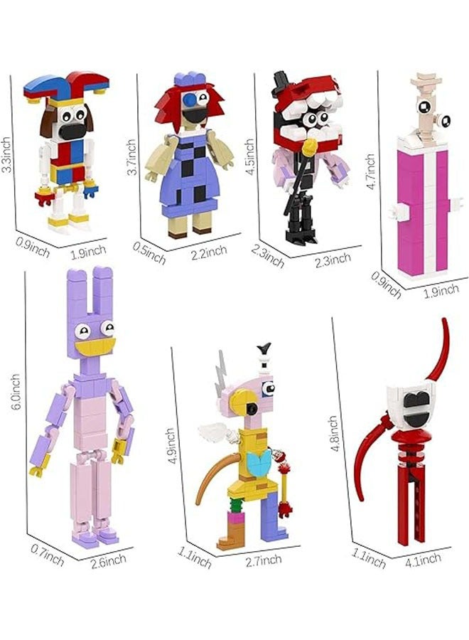 general Digital Circus Building Blocks Set, 7-in-1 Kids Toy Building Blocks Action Figure, Pomni/Jax/Ragatha/Kinger/Gangle/Zooble/Caine, suitable as a gift for 6+ year olds - Image 5