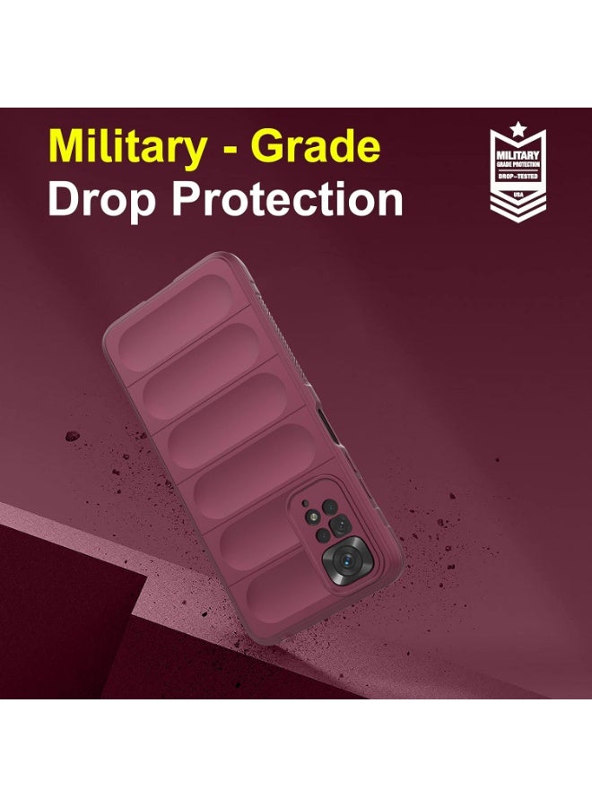 Premium Protection Back Silicone Case Compatible with Xiaomi Redmi Note 11/Note 11S Magic Shield Shockproof Case with Camera Protection (wine Red)  - Image 3
