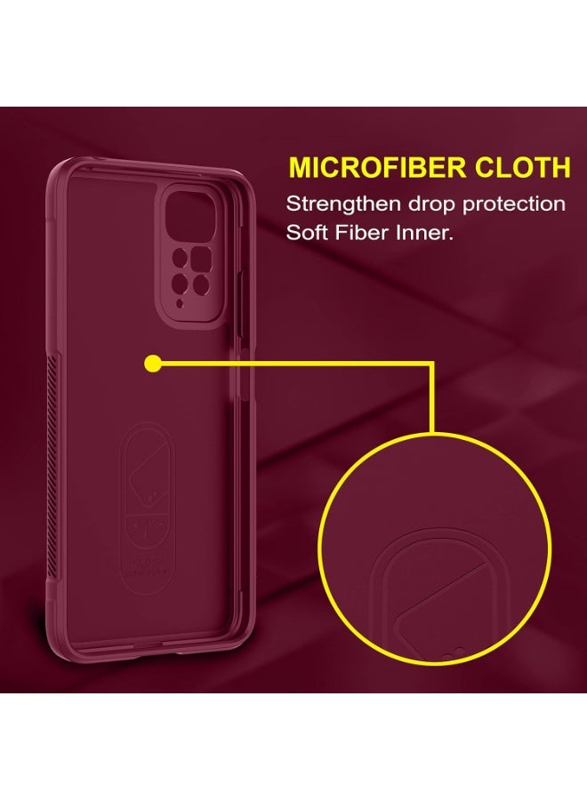 Premium Protection Back Silicone Case Compatible with Xiaomi Redmi Note 11/Note 11S Magic Shield Shockproof Case with Camera Protection (wine Red)  - Image 4