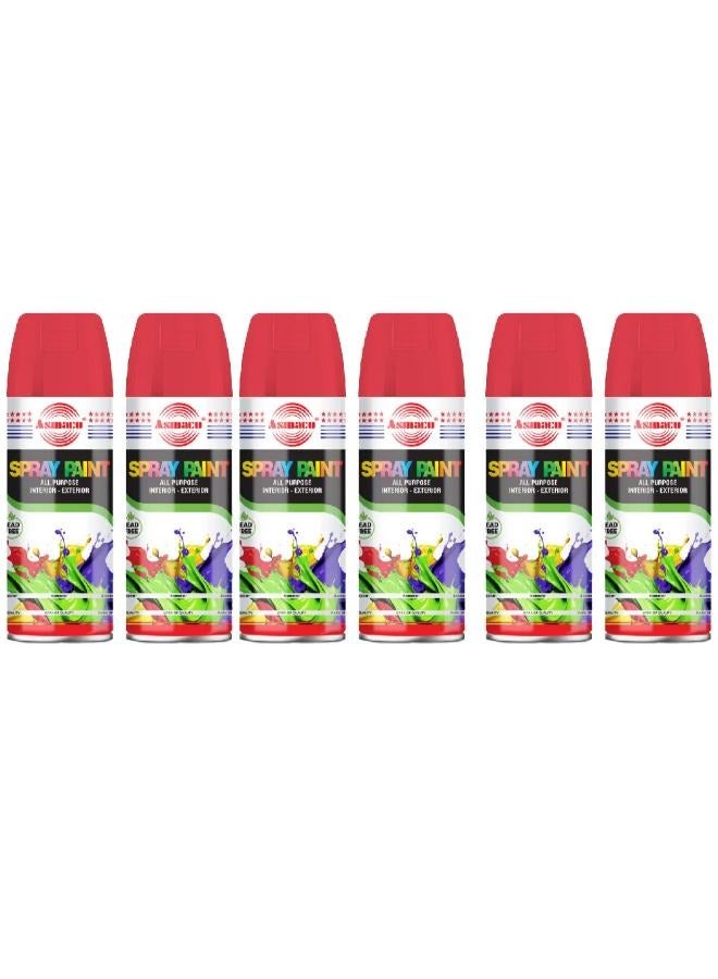 اسماكو بخاخ طلاء - أحمر - 400 مل - مجموعة 06 قطعة