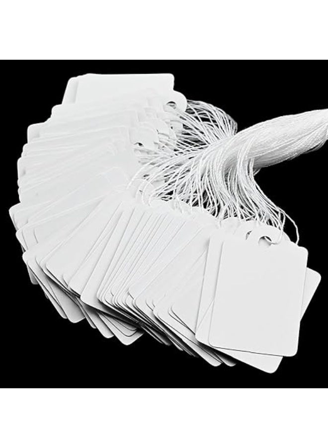 200 Pcs Mini Kraft Price Tags, Marking Tags Kraft Price Tags Writable Blank Price Labels Display Tags with Elastic Hanging String, 0.59 x 0.98 Inch - Image 4