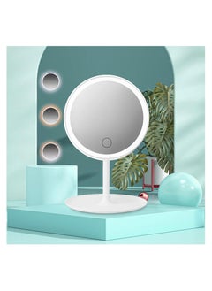 Rightsure Rechargeable Travel Makeup Mirror with 72 Led Lights, Portable Lighted Makeup Beauty Mirror, 3 Color Lighting, Dimmable Touch Screen, Tabletop LED Folding Cosmetic Vanity Mirror with Lights  - Image 1