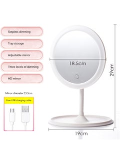 Rightsure Rechargeable Travel Makeup Mirror with 72 Led Lights, Portable Lighted Makeup Beauty Mirror, 3 Color Lighting, Dimmable Touch Screen, Tabletop LED Folding Cosmetic Vanity Mirror with Lights  - Image 2