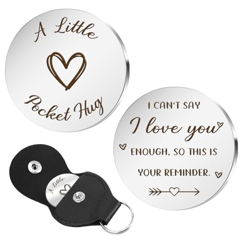 JIOMULIG Anniversary Birthday Gifts for Women Men Long Distance Relationship Gifts Pocket Hug Token I Love You Gifts for Boyfriend Husband Couple Gifts Valentine's Day Gifts for Him - Image 1