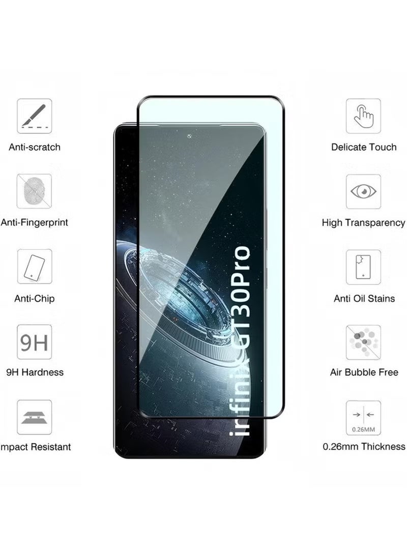 Infinix GT 30 Pro Screen Protector | Tempered Glass Compatible with Infinix GT 30 Pro | Screen Protector Full HD Quality Tempered Glass Anti-Scratch Edge to Edge Coverage with Easy Installation Kit - Black  - Image 2