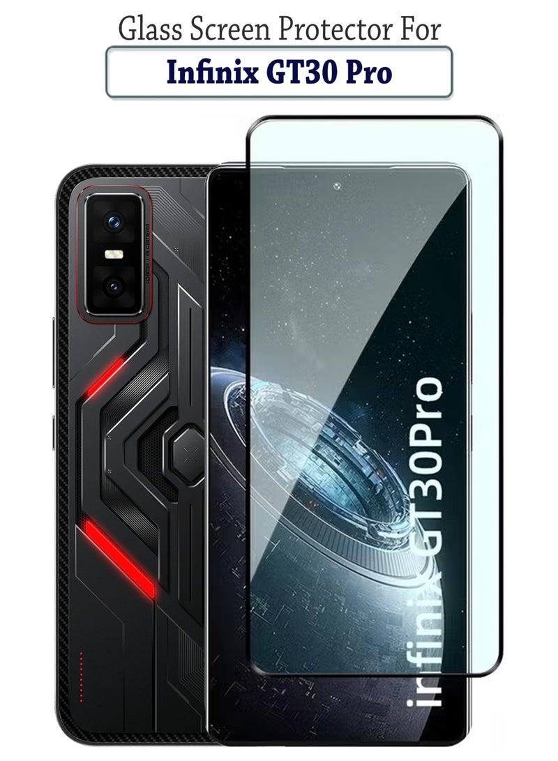 Infinix GT 30 Pro Screen Protector | Tempered Glass Compatible with Infinix GT 30 Pro | Screen Protector Full HD Quality Tempered Glass Anti-Scratch Edge to Edge Coverage with Easy Installation Kit - Black  - Image 1