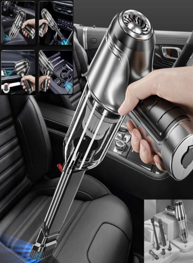 ارواق مكنسة سيارة يدوية محمولة 95000Pa قوية لاسلكية بمحرك بلا فرشاة مع مجموعة فوهات متعددة - Image 3