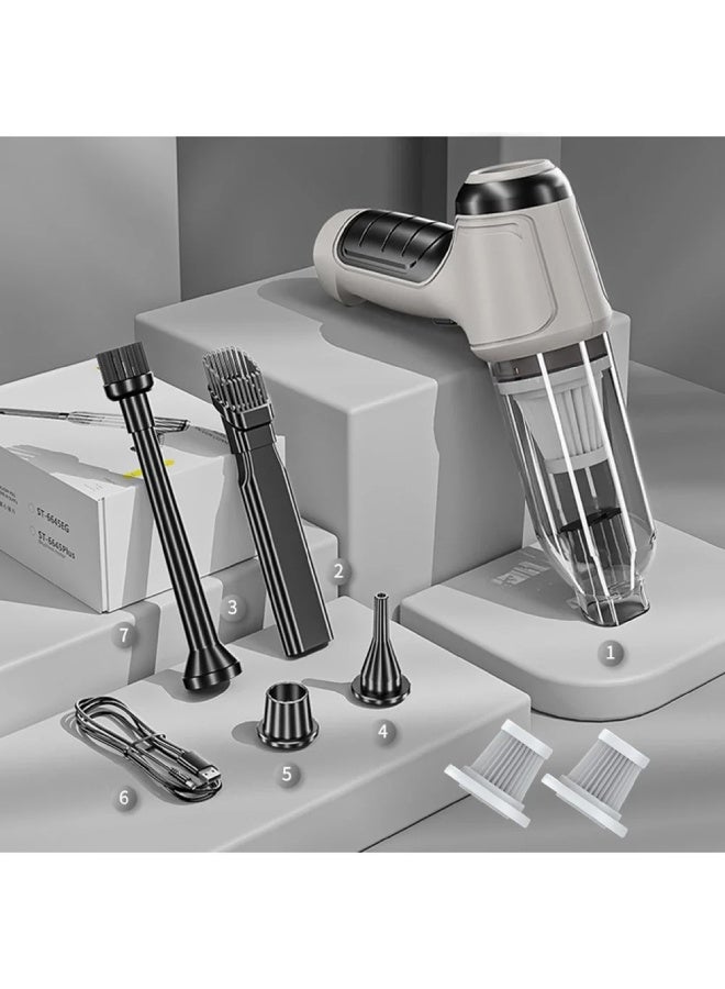 ارواق مكنسة سيارة يدوية محمولة 95000Pa قوية لاسلكية بمحرك بلا فرشاة مع مجموعة فوهات متعددة - Image 1