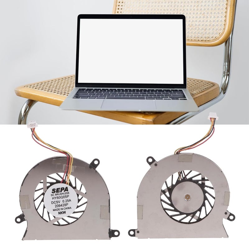 مروحة تبريد وحدة المعالجة المركزية (CPU) المختبرة لـ C22 760 866 962 820 بجهد 5 فولت تيار مستمر 0.25 أمبير لتبريد الكمبيوتر المحمول - Image 2