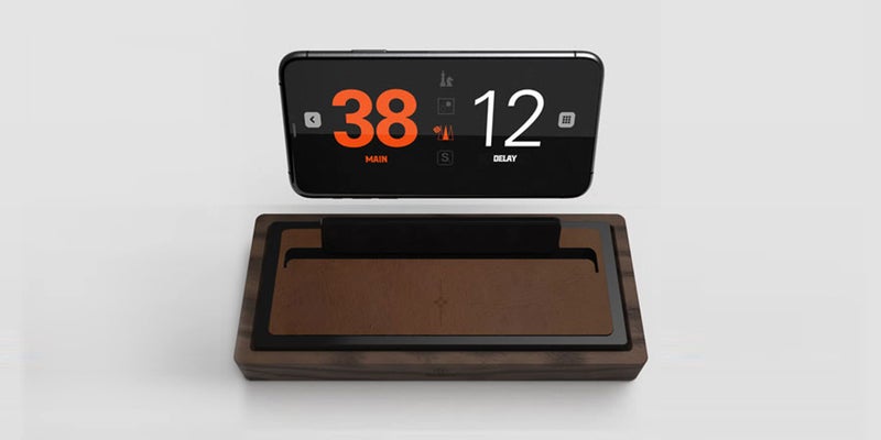 Tempest Deluxe - 2025 Edition - A Luxurious Walnut and Leather Chess Clock/Phone Dock Hybrid. Includes Deluxe Dock Plus Bundled iOS and Android Software (Phone is not Included) - Image 4