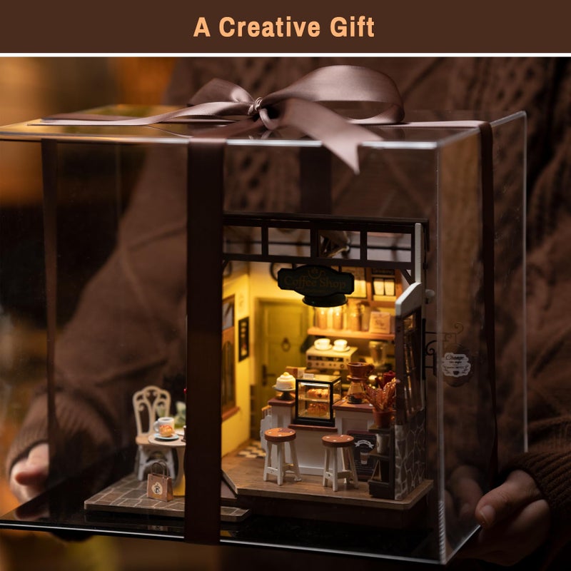 Rolife Coffee Shop Miniature Dollhouse Kit with LED Lights - DIY Crafts for Adults, Birthday Gifts and Hobbies - Image 2