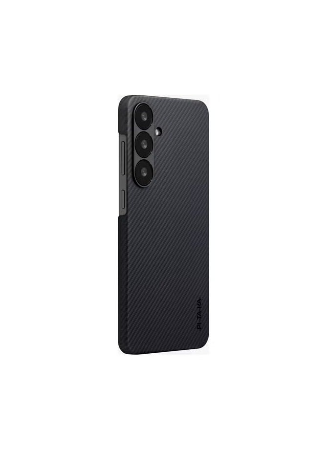PITAKA Galaxy S25 Plus Magsafe Case Ultra Slim / Raised Camera Lip / Woven Touch / Drop and Damage Protection / Durable Back Cover - Black/Grey Twill  - Image 3