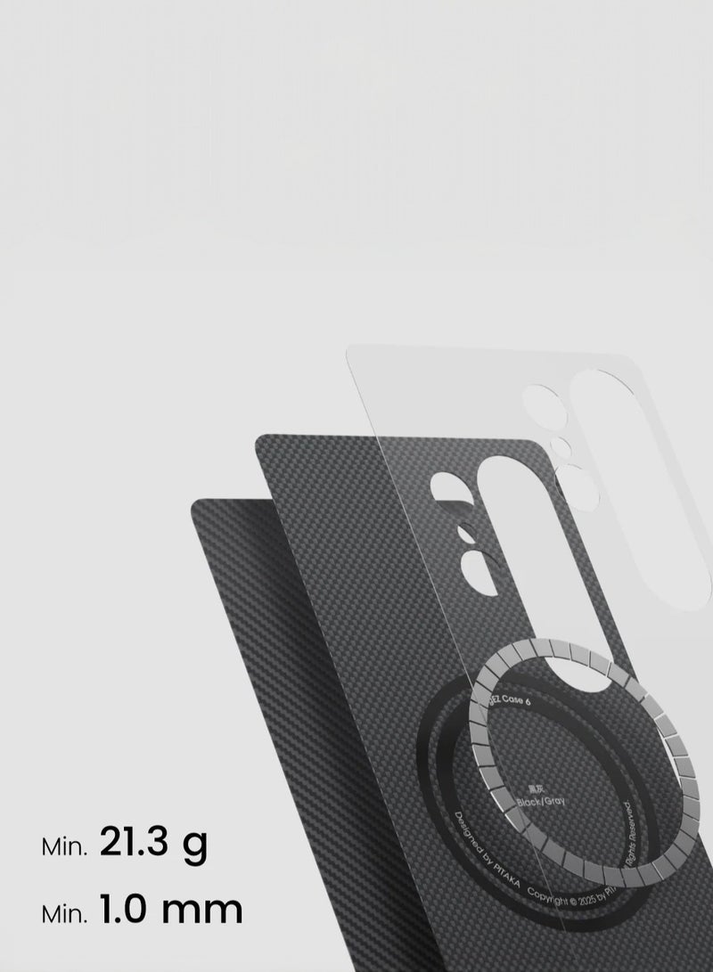 بيتاكا جراب جالكسي S25 بلس ماج سيف فائق النحافة 6.7 بوصة / حافة كاميرا مرتفعة  / حماية من السقوط والتلف / غطاء خلفي متين - أسود/رمادي - Image 3